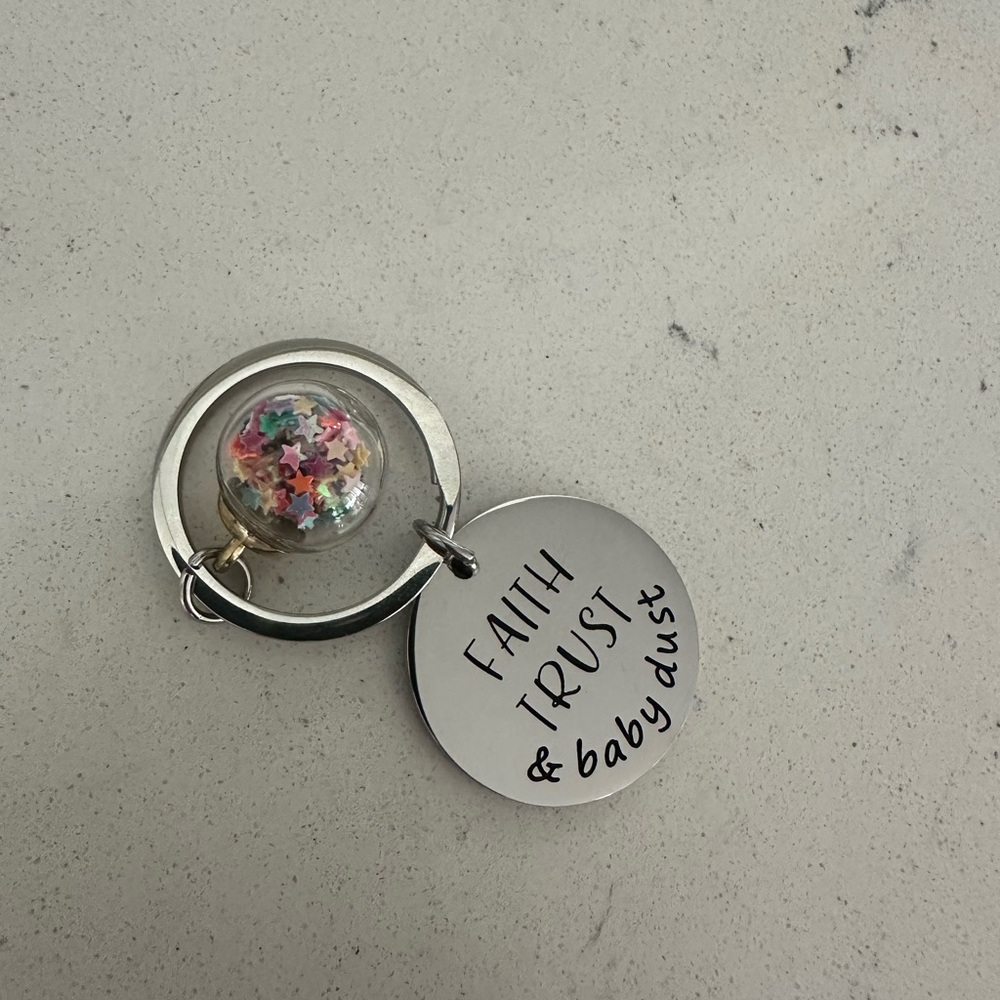 Silver Keychain with Colorful Star Charm